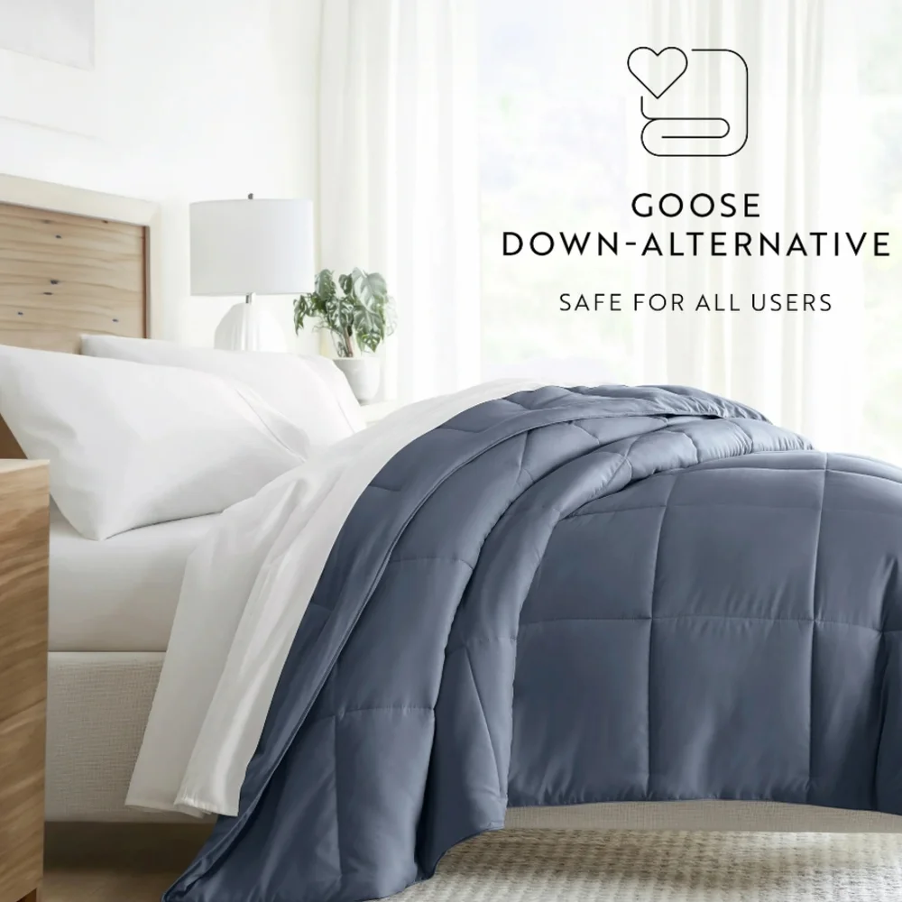 Noble Linen NWT Full/Queen All Seasons Down Alternative Solid Comforter in Stone